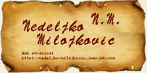 Nedeljko Milojković vizit kartica